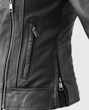 Karen Gillan Black Leather Jacket
