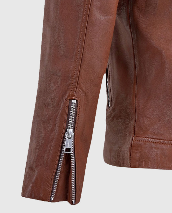Men's Beast Tan Biker Leather Jacket