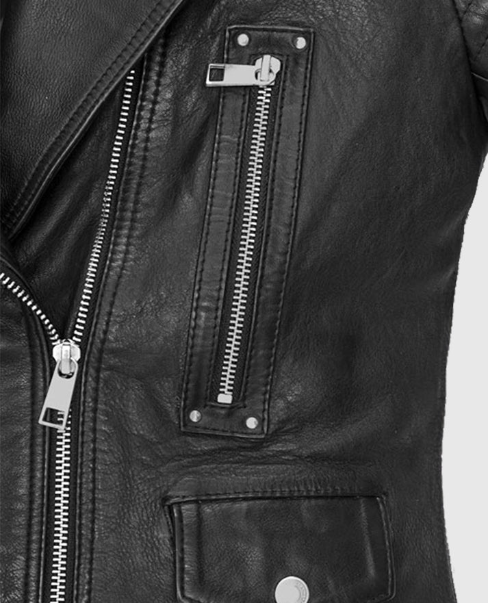 Gal Gadot Black Leather Jacket