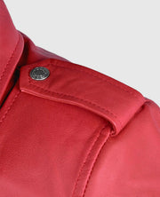 Soft Raspberry Red Gigi Hadid Leather Jacket