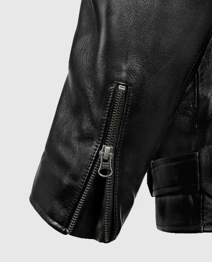 Men's Biker Black Leather Jacket