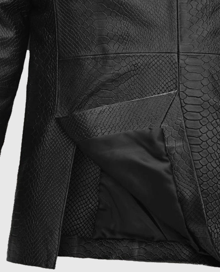 Men's Black Python Catwalk Leather Blazer