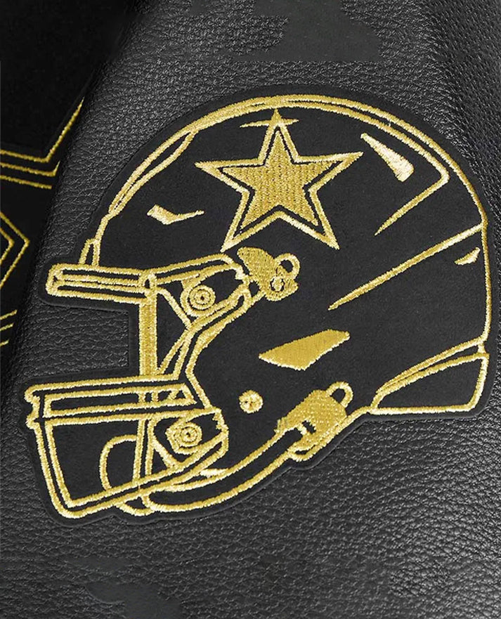 Dallas Cowboys Full-Zip Black & Gold Varsity Jacket