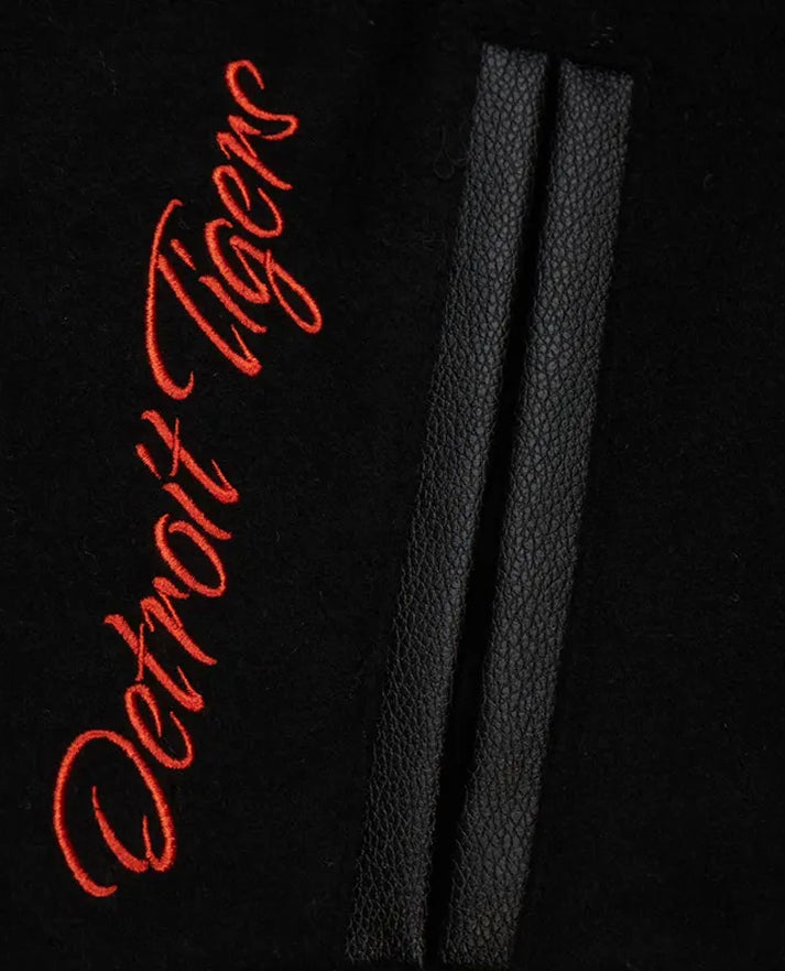 Detroit Tigers Black Out Vintage Logo Varsity Jacket