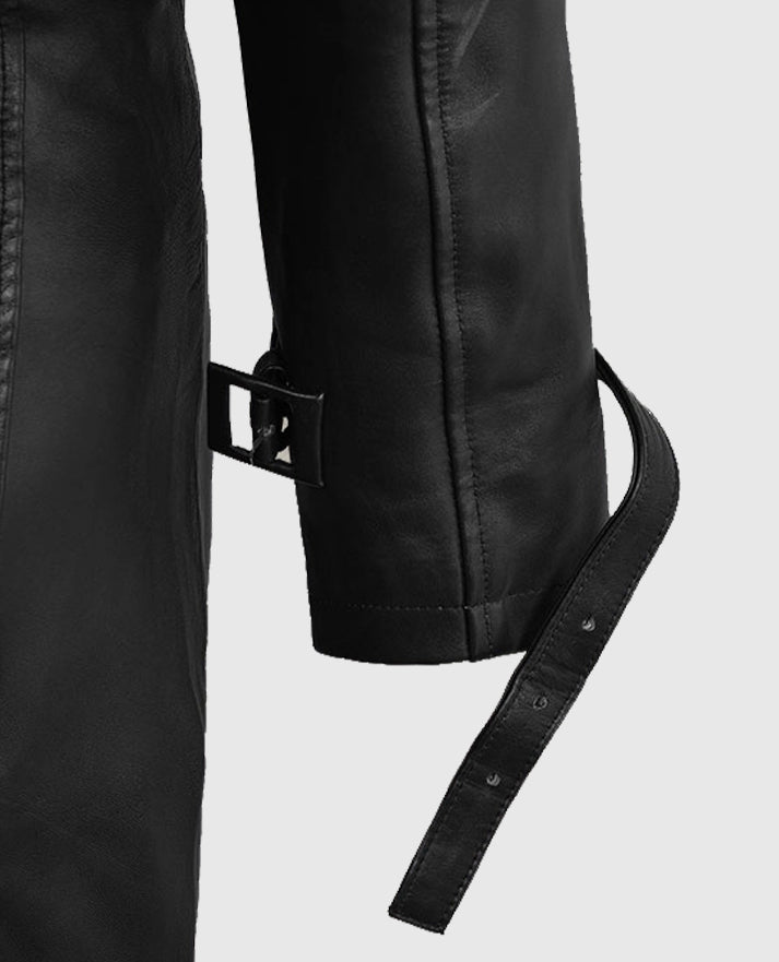 Jennifer Lopez Hustlers Leather Trench Coat