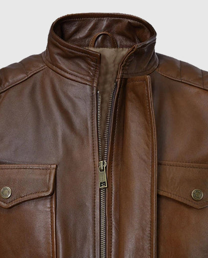 Boss Level Roy Pulver Brown Leather Jacket