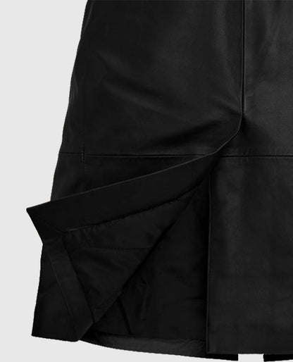 Zoe Kravitz Leather Long Coat