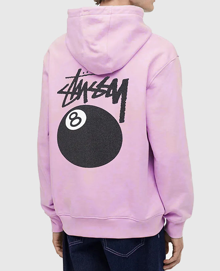 8 Ball Stussy Pink Pullover Hoodie