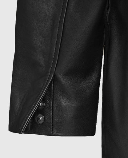 Margot Robbie Wolf Of Wall Street Leather Long Coat
