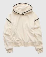 AE Contrast Stitch White Hoodie