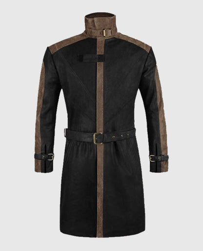 Aiden Pearce Watch Dog Leather Black Trench Coat