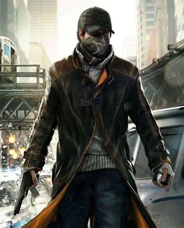 Aiden Pearce Watch Dog Leather Trench Coat