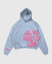 All We Need Is Love Blue Hoodie