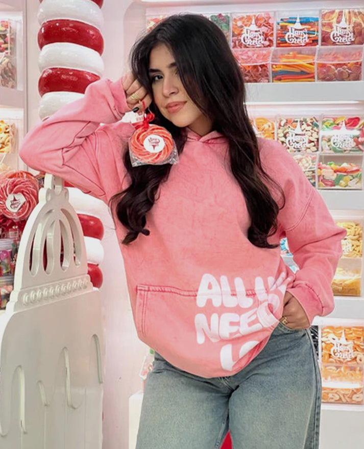 All We Need Is Love Pink Hoodie