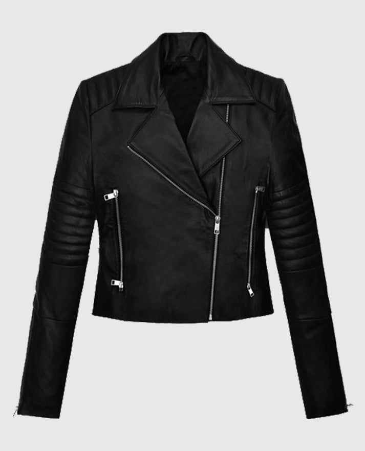 Amanda Seyfried Leather Black Jacket