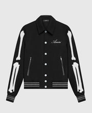 Amiri Bones Letterman Wool Black Jacket