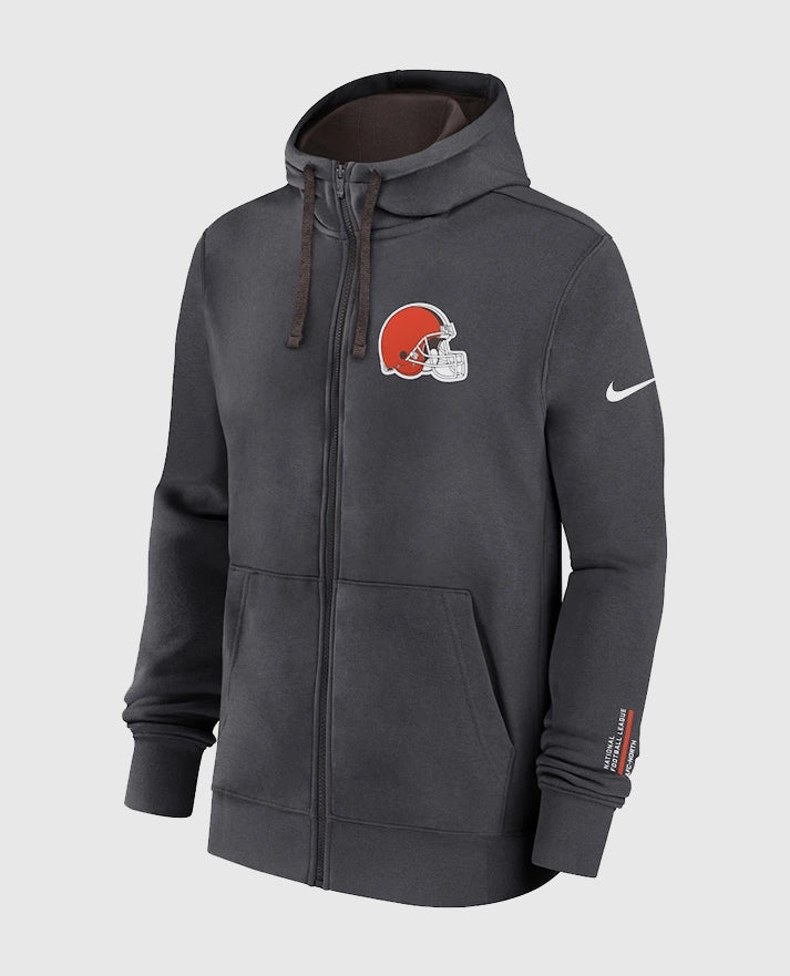 Bailey Zappe Cleveland Browns Full-Zip Gray Hoodie