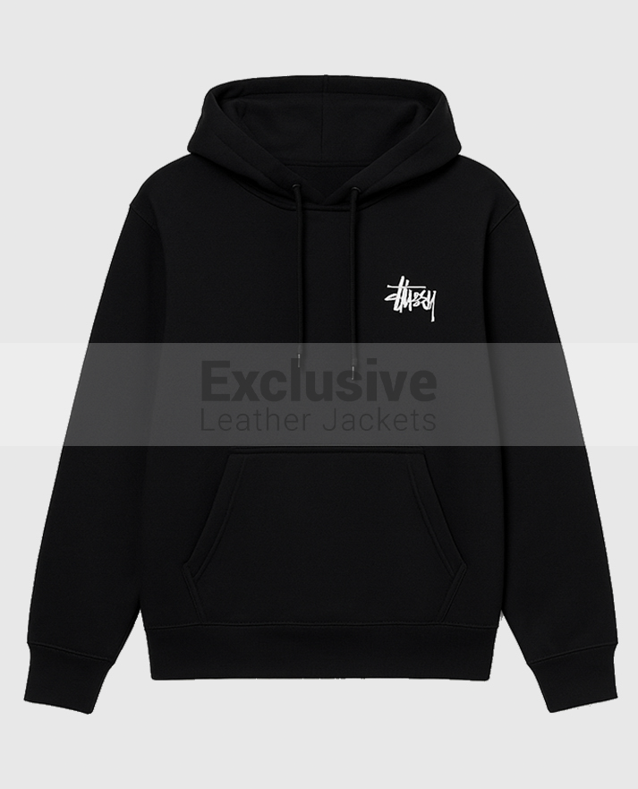 Basic Stussy Black Pullover Hoodie