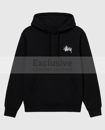 Basic Stussy Black Pullover Hoodie