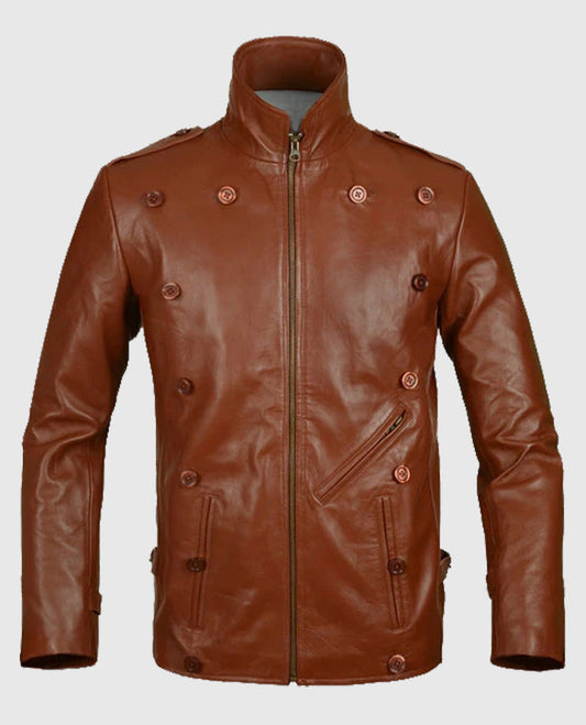 Bill Clifford The Rocketeer Brown Biker Leather Jacket