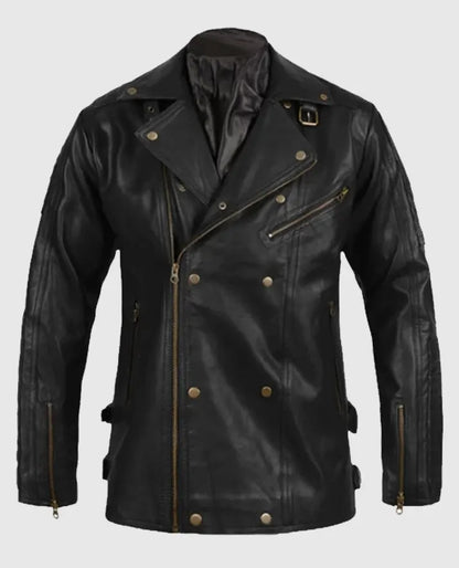 Black Biker Leather Jacket for Men