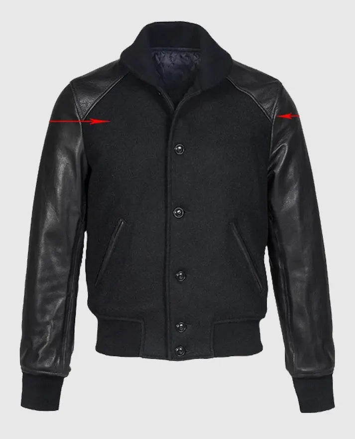 Black Varsity Leather Jacket