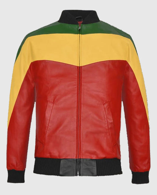 Bob Marley Leather Varsity Jacket