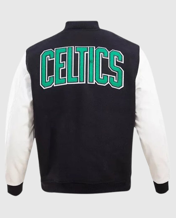 Boston Celtics Black and White Varsity Jacket