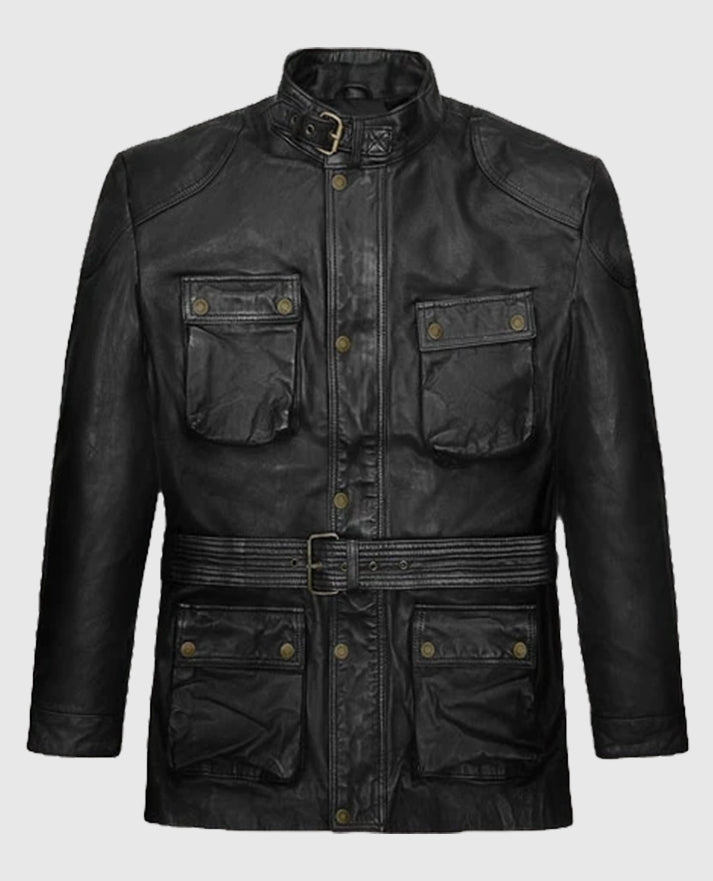 Brad Pitt Benjamin Button Leather Black Jacket