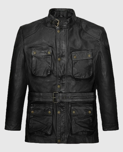 Brad Pitt Benjamin Button Leather Black Jacket