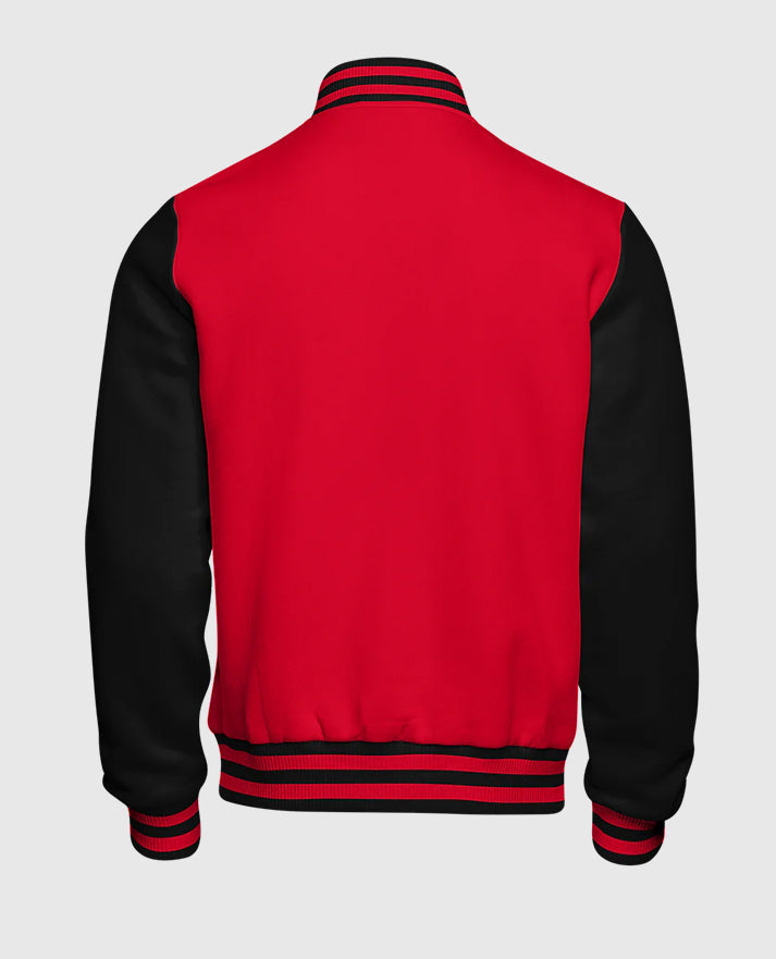 Casual Red and Black & Red Varsity Jacket