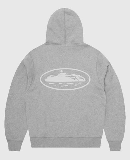 Corteiz Island Gray Zip Hoodie