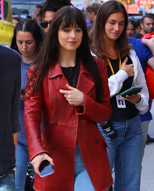 Dakota Johnson Madame Web Leather Trench Coat