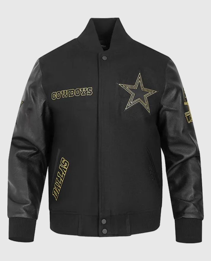 Dallas Cowboys Full-Zip Black Varsity Jacket