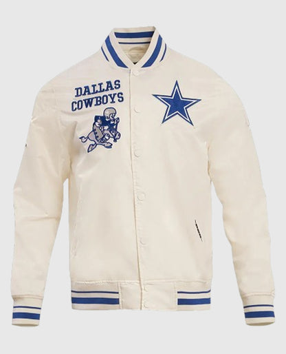 Dallas Cowboys Retro Classic Rib White Jacket