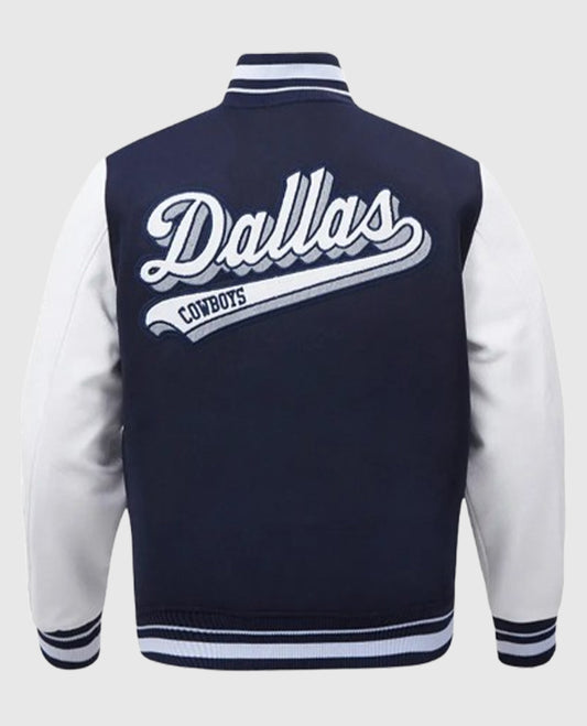 Dallas Cowboys Script Tail Classic Rib Letterman Jacket