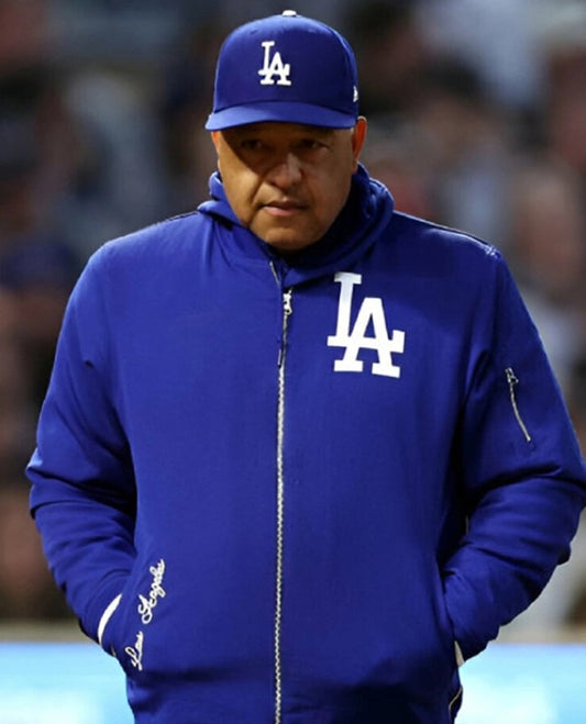 vDave Roberts LA Dodgers Blue Bomber Jacket