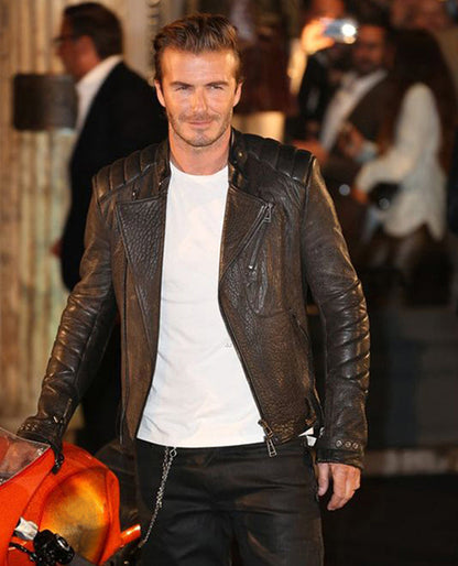 David Beckham Biker Leather Jacket
