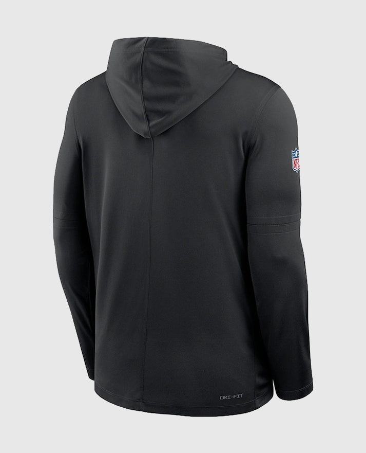 Detroit Lions Sideline Performance Long Sleeve Black Hoodie T-Shirt
