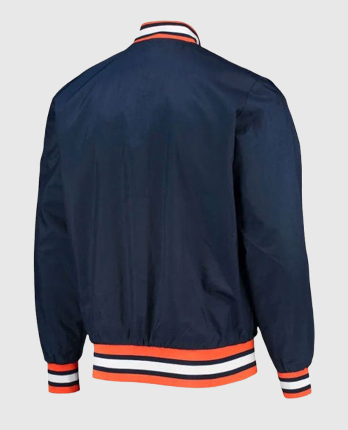 Detroit Tigers Blue Bomber Satin Jacket