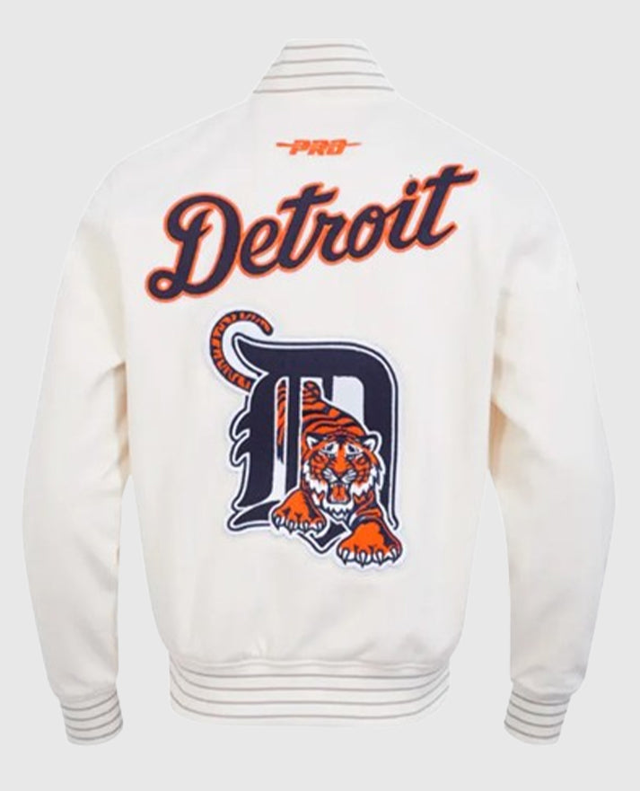 Detroit Tigers Logo Game Day Eggshell White Jacket
