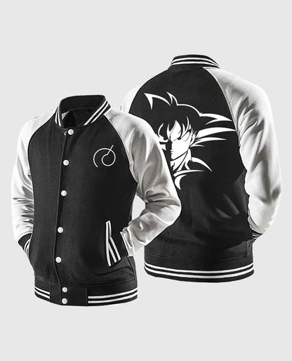 Dragon Ball Goku Black And White Letterman Jacket
