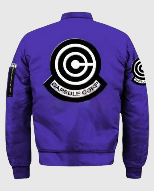 Dragon Ball Z Futuristic Capsule Inc Varsity Purple Jacket