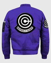 Dragon Ball Z Futuristic Capsule Inc Varsity Purple Jacket