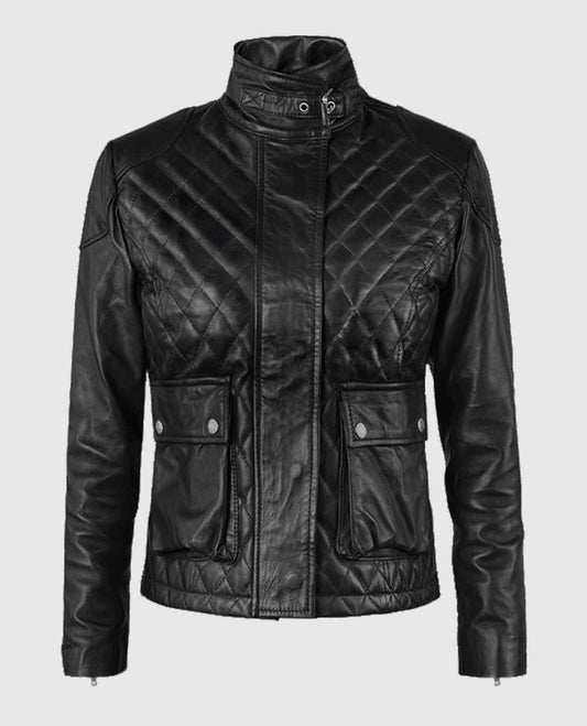 Emily Blunt Quilted Leather Jacket