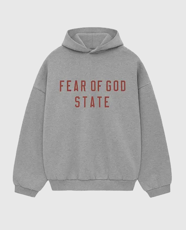 Essentials Fear Of God State Gray Hoodie
