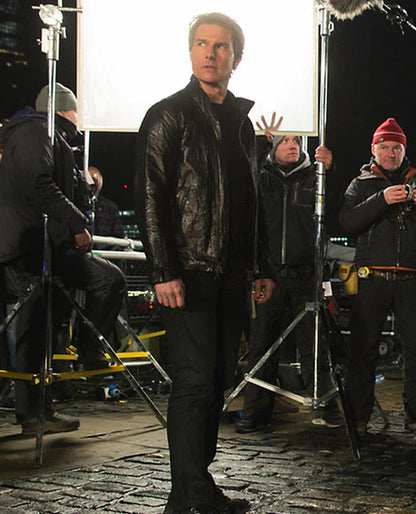 Ethan Hunt Mission Impossible 5 Tom Cruise leather Jacket