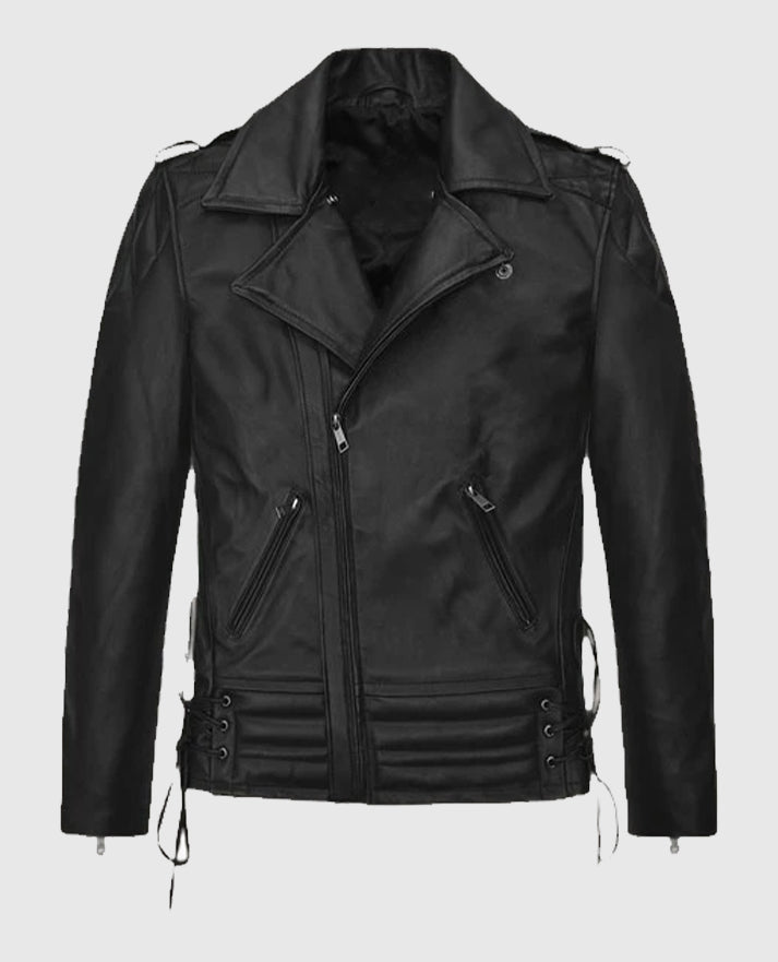 Freddie Mercury Black Leather Biker Jacket