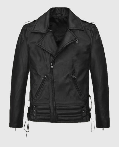 Freddie Mercury Black Leather Biker Jacket