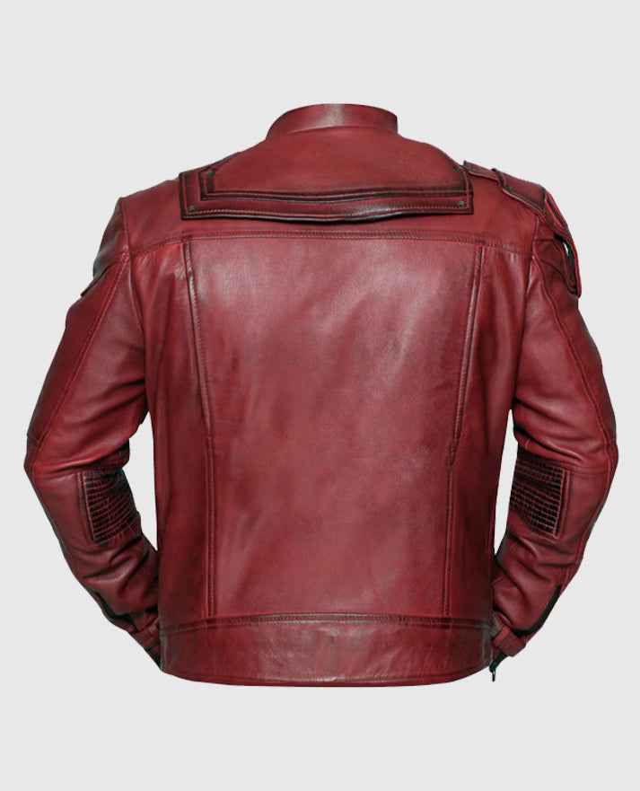 Guardian of the Galaxy Star Lord Red Leather Jacket